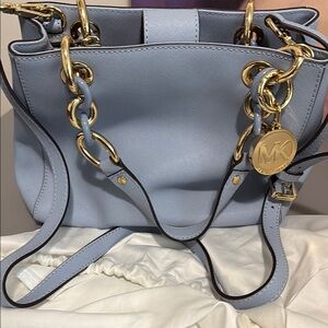 Michael Kors Blue and Gold Shoulder Bag